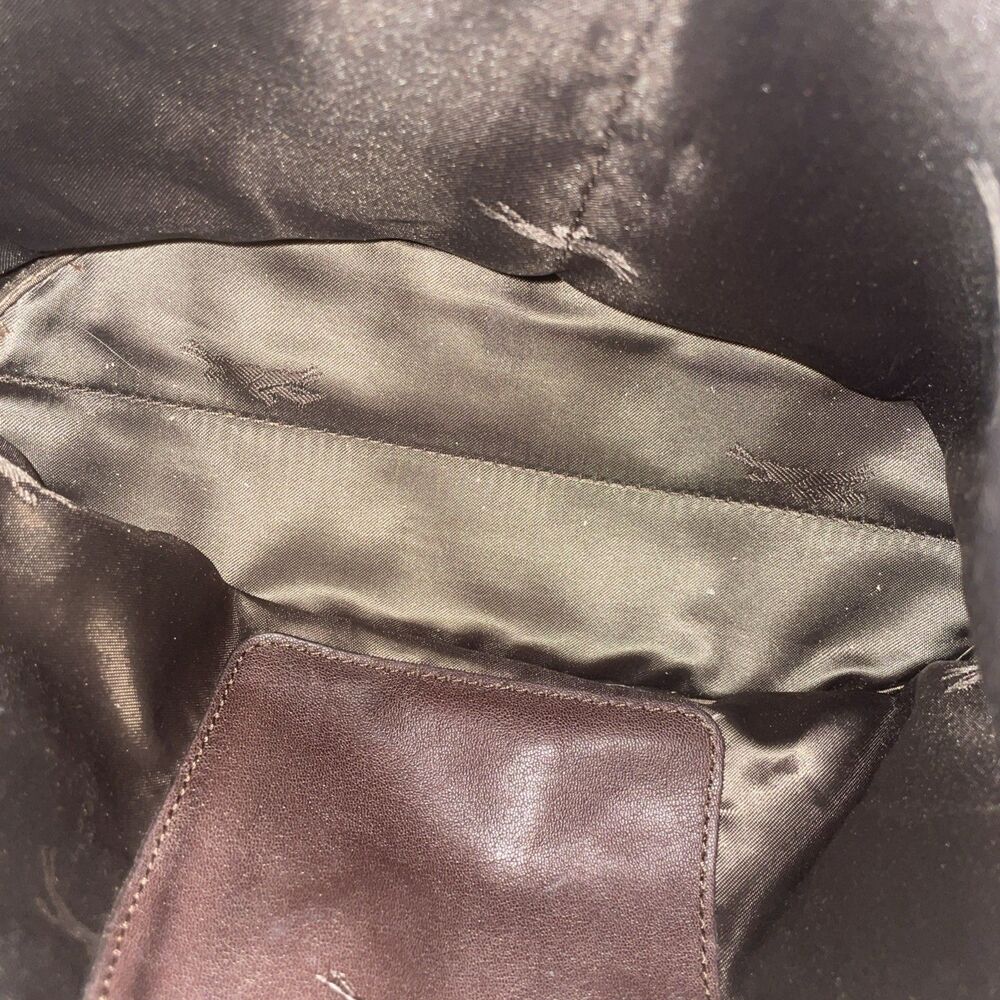 Longchamp Paris Leather Brown Handbag Tote Bag Satchel Purse Classic Preppy See - Picture 13 of 16